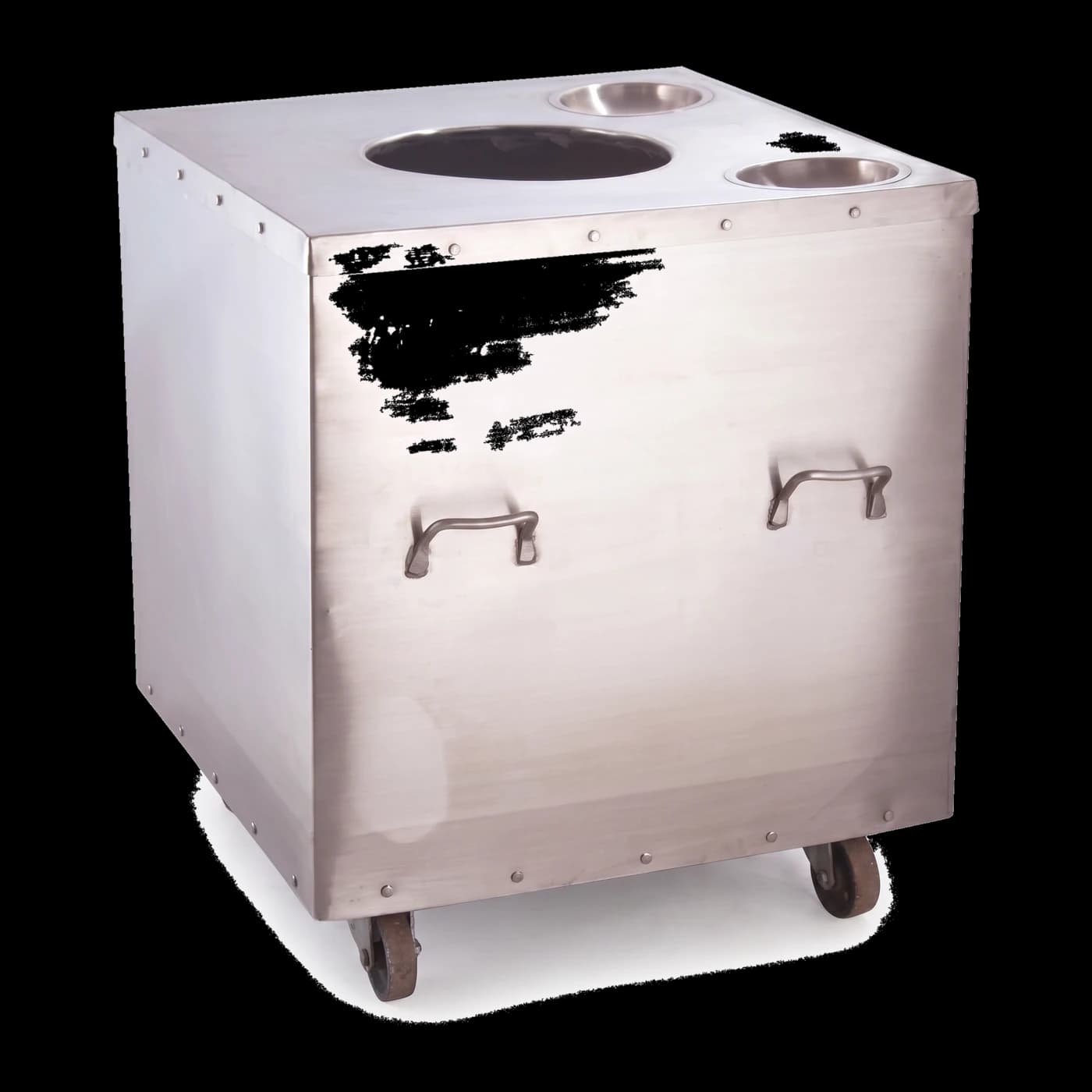 Portable stainless steel mobile square tandoor on wheels — commercial restaurant equipment Lotus Metal Works Pakistan