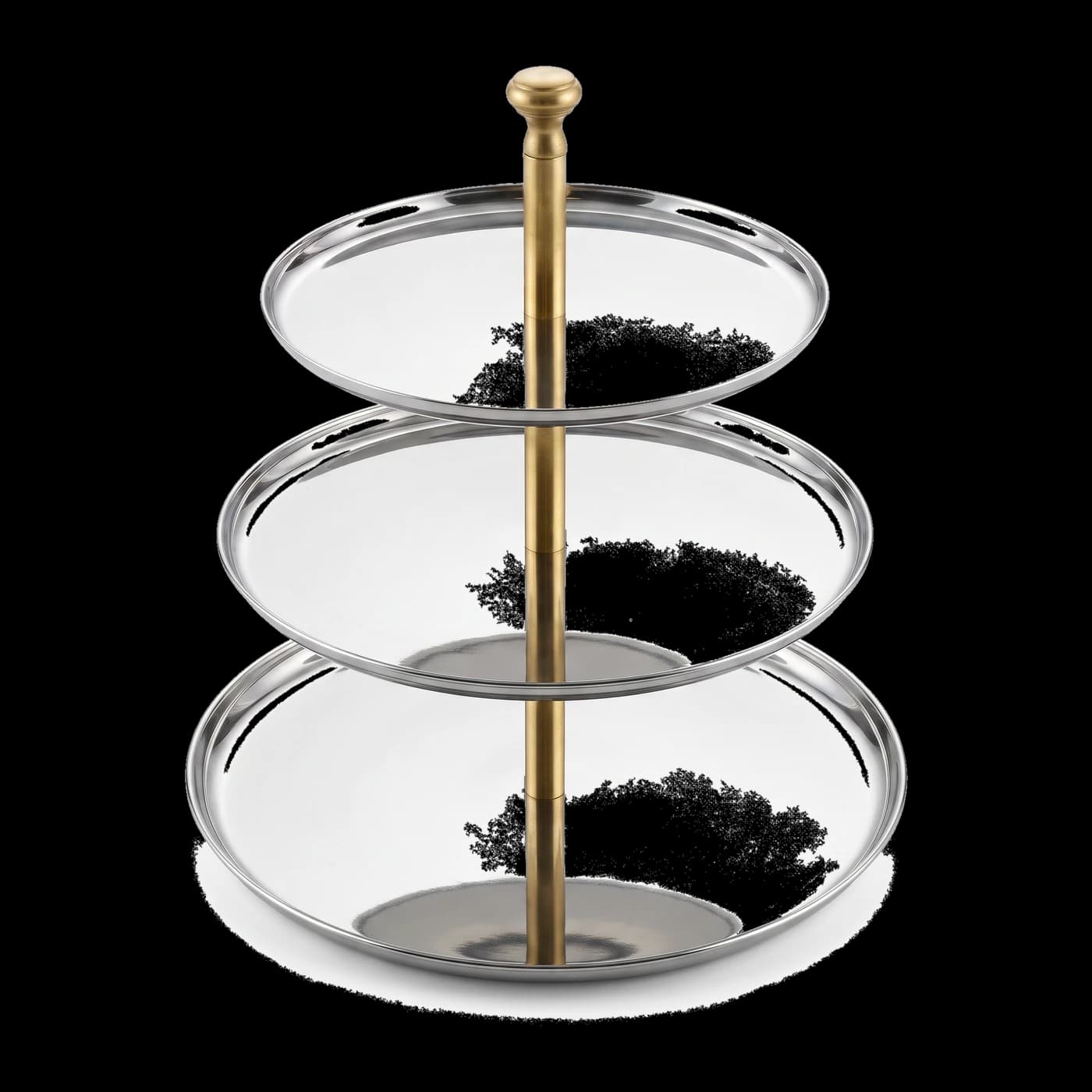 Multi-tier stainless steel pastry and cookie serving stand for hotel buffets — Lotus Metal Works Pakistan hotelware